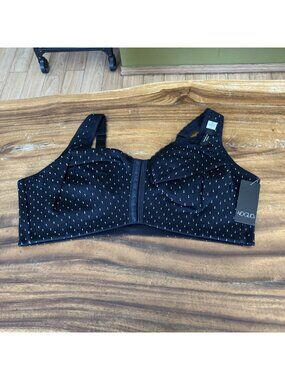 Voglio Women's Black Wireless Bra Black Side Panel 46DD - New